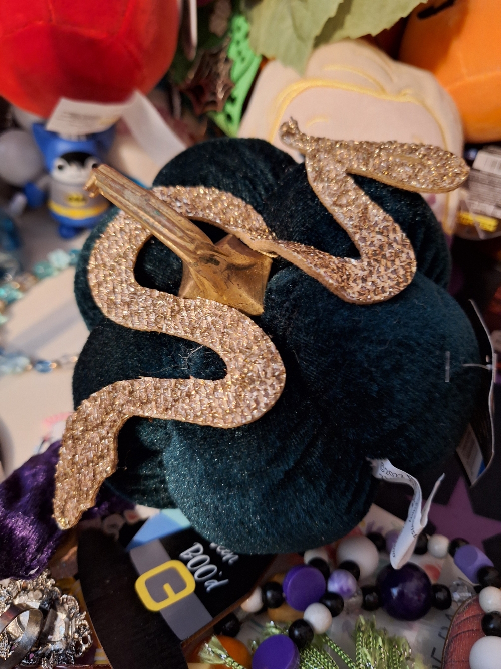Gold Snake Velvet Green Pumpkin New